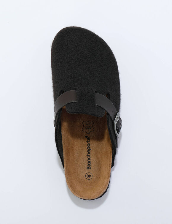 Mules sabot feutrine &agrave; boucle (anthracite)