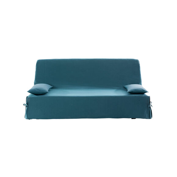 Housse clic-clac standard coton bachette uni (bleu)