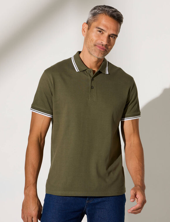 Polo uni maille piquée manches courtes (tilleul)