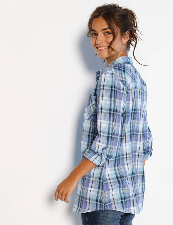 Chemise flanelle à carreaux (bleu / violet)