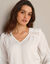 Blouse détails dentelle, crêpe (blanc)