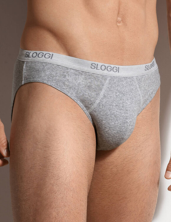 Slip ferm&eacute; forme mini  - lot de 3 (gris chin&eacute;)