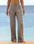 Rechte broek in effen crepon (taupe)