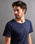 T-shirt met ronde hals en korte mouwen in katoen - herenondergoed, set van 2 (marine)