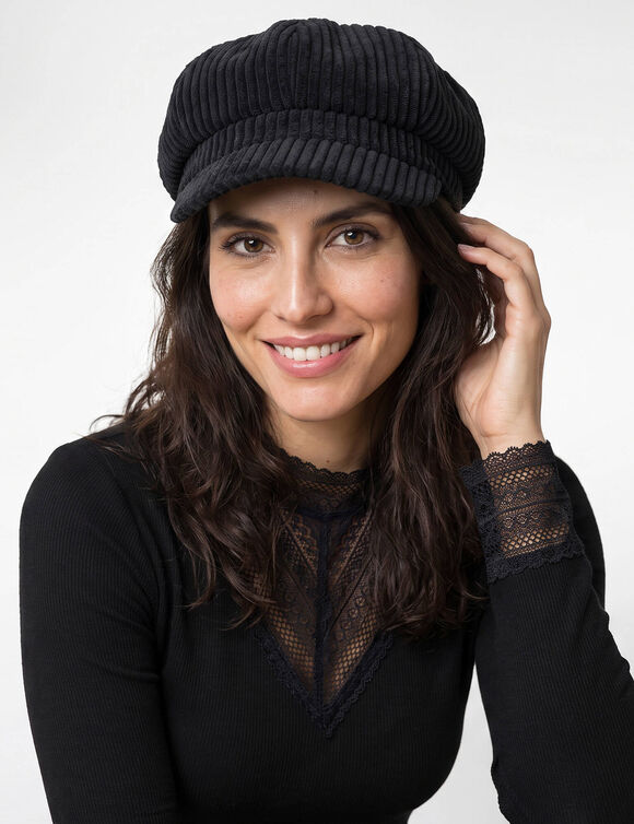 Casquette velours r&eacute;glable (noir)