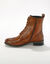 Bottines montantes doublées à lacets en cuir fleuri (marron)