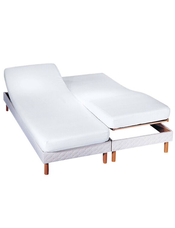 Protège-matelas tête et pieds relevables molleton absorbant irrétrécissable (blanc)