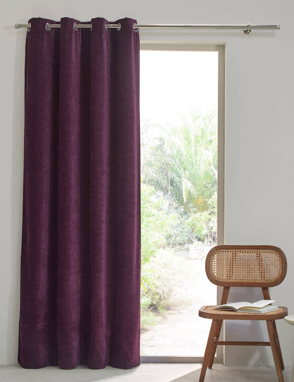 Rideau en fil effet chenille (figue)