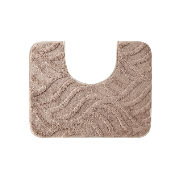 Badmatje met reli&euml;f en 'vlam' effect (grijsbeige)