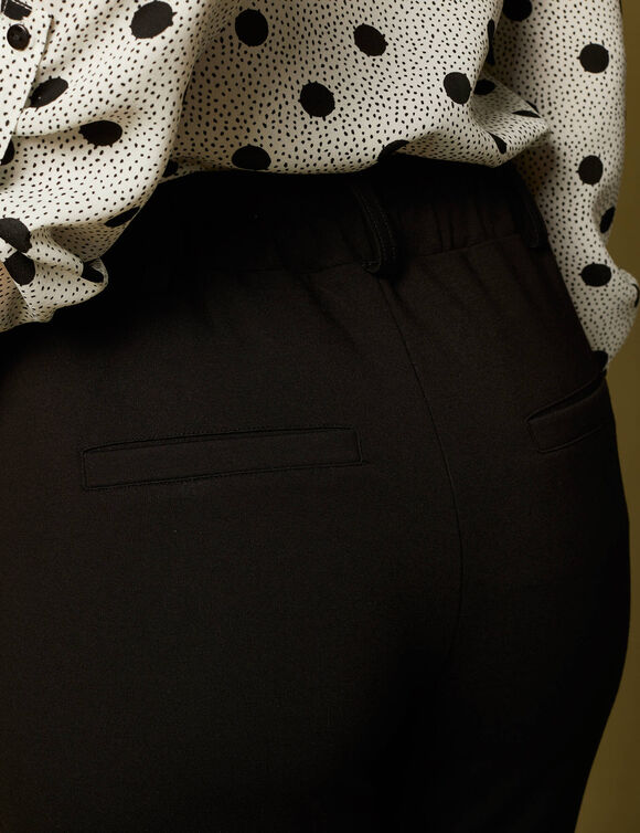 Pantalon chino uni, maille milano (noir)