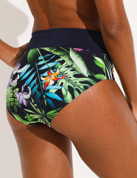 Hoge bikinislip Banna (marine / veelkleurig)