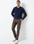 Pantalon chino &eacute;lastiqu&eacute; c&ocirc;t&eacute;s (marron)