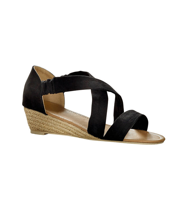 Sandalen met sleehak (zwart)