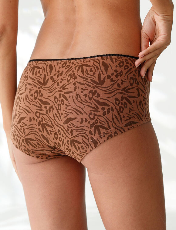 Culotte coton forme shorty imprimé motifs "peau de bête" assortis – Lot de 4 (noir / blanc)