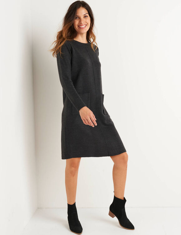 Robe pull à poches (anthracite chiné)
