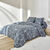 Linge de lit Geoffroy en coton &agrave; motifs graphiques (gris)
