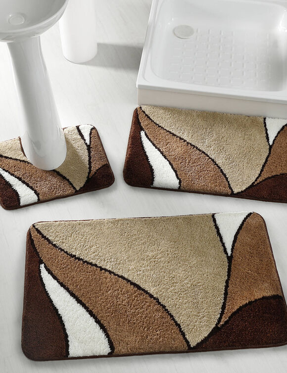 Tapis de bain motif végétal (marron)