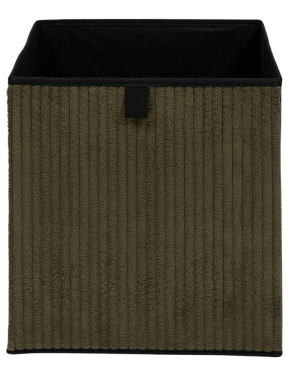 Cube de rangement pliable, velours côtelé (vert)