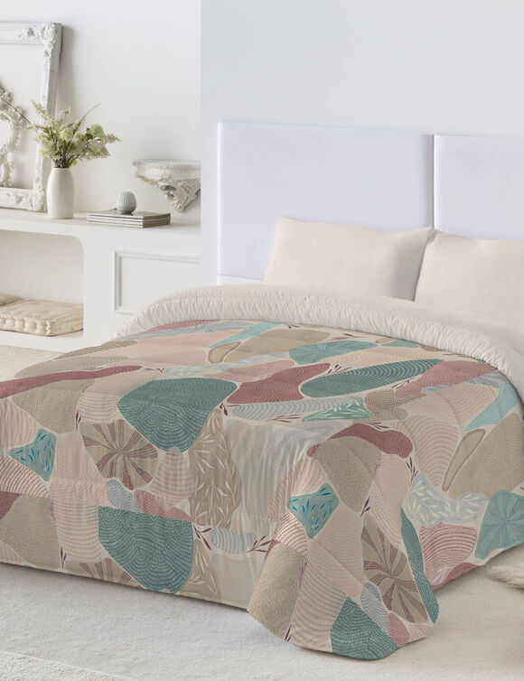 Bedrukt dekbed in microvezel Catalan 200 g/m² (blauw / roze)