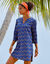 Bedrukte strandtuniek (blauw / paars)