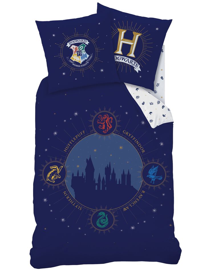 Lakenset kids Harry Potter® 1 persoon - katoen, blauw Lakenset kids Harry Potter® 1 persoon - katoen, blauw, hi-res image number 1