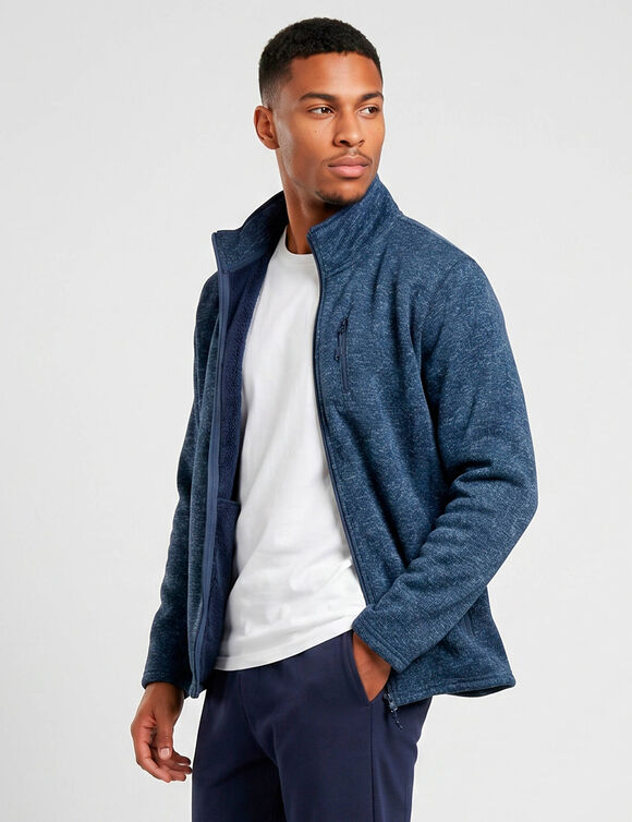 Fleecejas met ritssluiting en pluche voering (blauw)