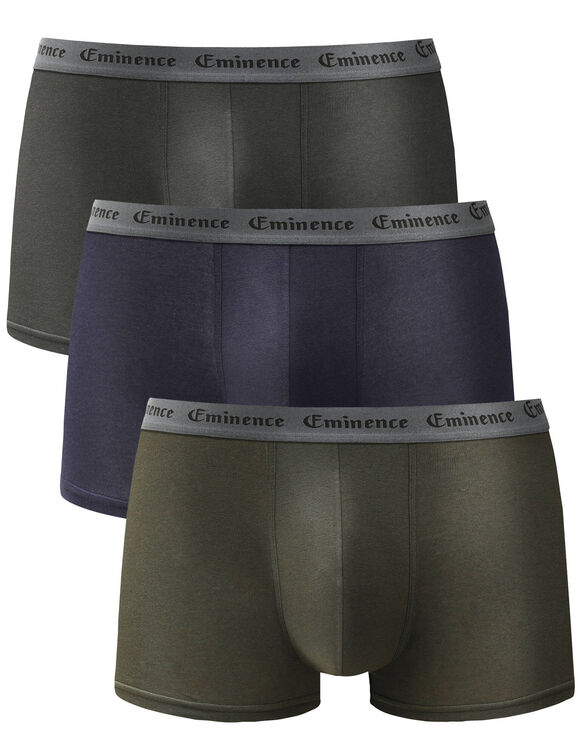 Boxer Allure Eminence&reg; - lot de 3  (gris + marine + kaki)