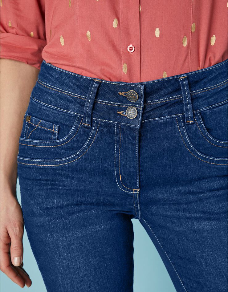 Jean coupe droite délavé stretch (dark blue)
