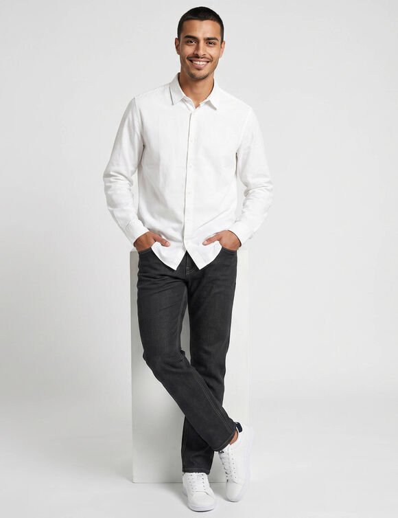 Overhemd van 100% katoen twill, onderhoudsvriendelijk (wit)