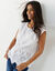 Blouse en broderie anglaise, sans manches (blanc)