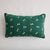 Coussin rectangulaire brod&eacute; petits n&oelig;uds, en coton/lin (vert)