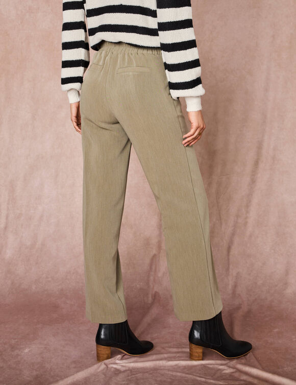 Pantalon fluide effet pont (kaki)