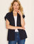 Mouwloos vest, fantasietricot (marine)