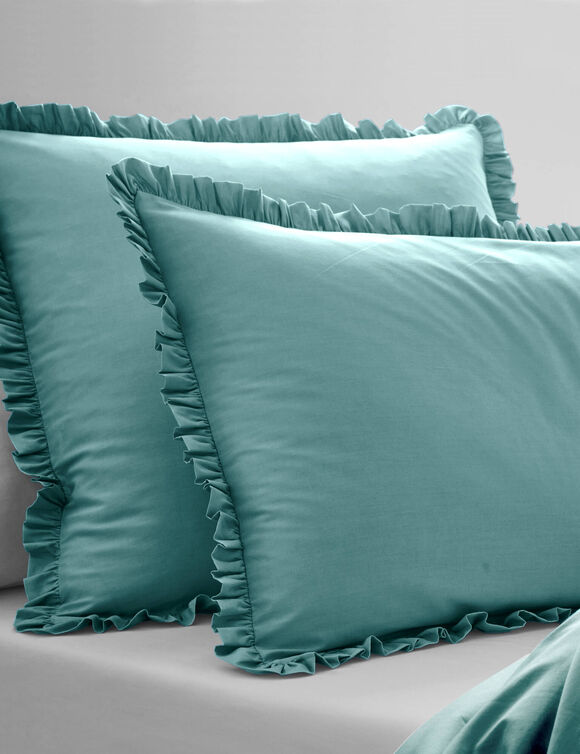 Linge de lit uni - percale de coton 72 fils/cm&sup2; (eucalyptus)