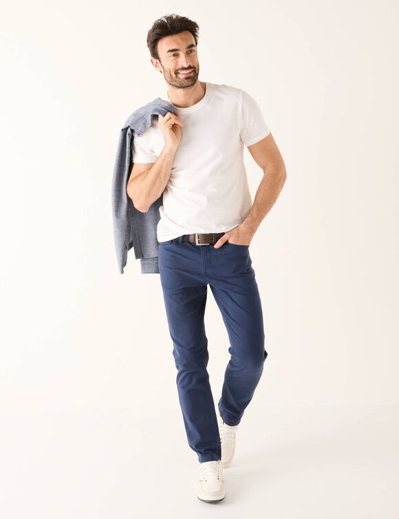 Pantalon 5 poches confort ceinture élastiquée gabardine - L30 (marine)