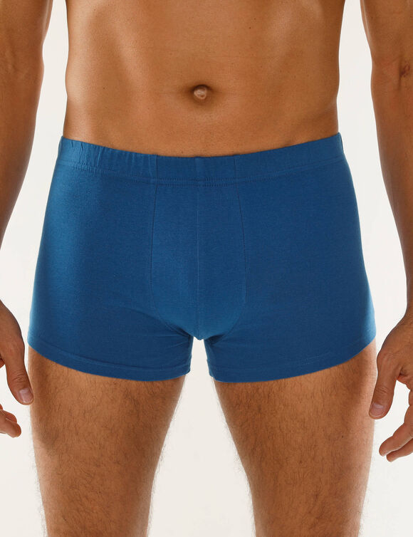 Boxer 100% coton - lot de 4 (bleu + marine + vert)