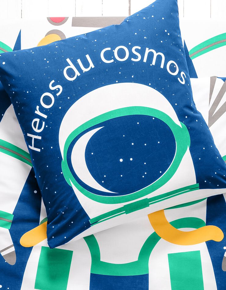 Bedlinnen voor kinderen met vermommingseffect Cosmos, in katoen (marine)