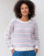 Gestreepte trui met aflopend effect, patenttricot (ecru / veelkleurig)