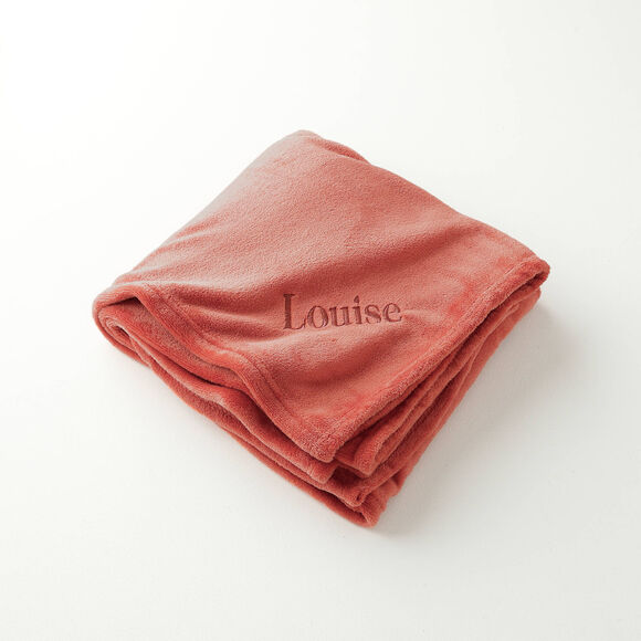 Personaliseerbare plaid in fleece, pluchen touch (terracotta)