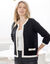 Tweekleurige cardigan in jasjesstijl, jerseytricot (zwart / ecru)