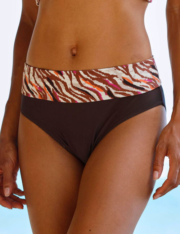 Moduleerbare zwemslip, Vinia (ecru / chocolade)