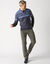 Pantalon 5 poches velours élastiqué côtés - entrej. 77 cm (vert grisé)