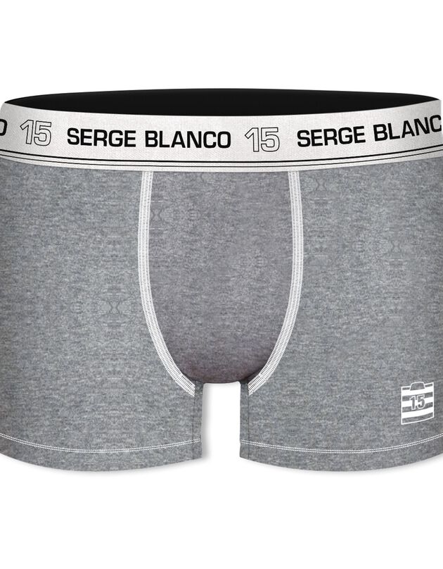 Boxer en coton stretch SERGE BLANCO - lot de 2, gris chiné + noir, hi-res