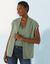 Mouwloos vest, fantasietricot (kaki)