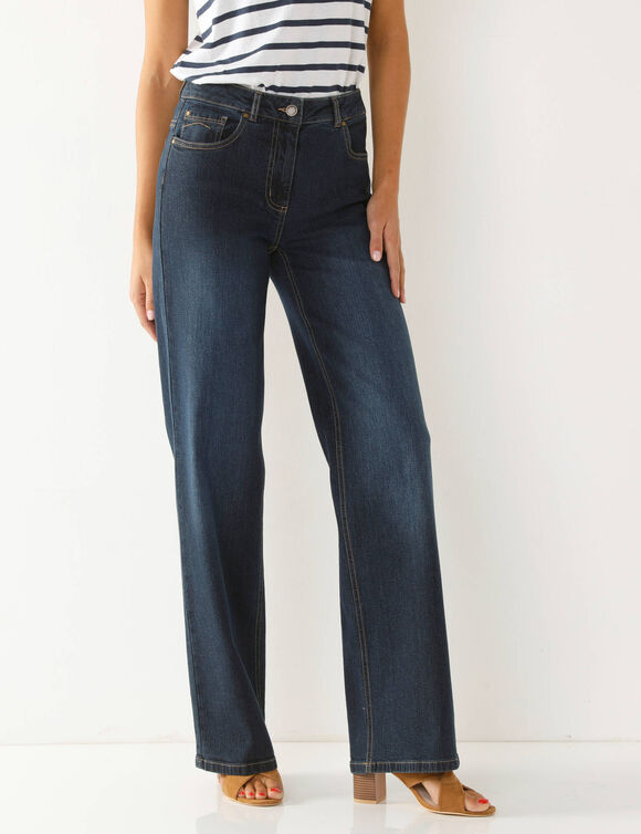 Stretchjeans met ruim model, grote lengte (dark blue)