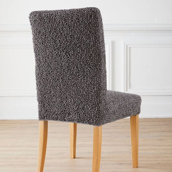 Housse microfibre bi-extensible gaufr&eacute;e sp&eacute;ciale chaise  (gris)