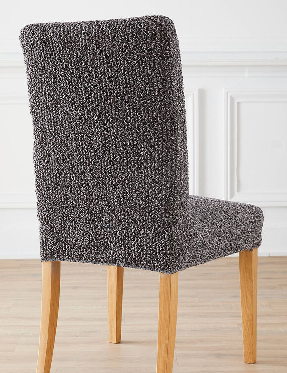 Housse microfibre bi-extensible gaufr&eacute;e sp&eacute;ciale chaise  (gris)