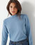 T-shirt chaleur manches longues, col montant (bleu grisé)