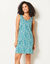 Pyjamashirt met 3/4-mouwen en geplaatste print (smaragd / ecru)