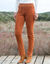 Rechte "ultracomfort" broek in ribfluweel (karamel)